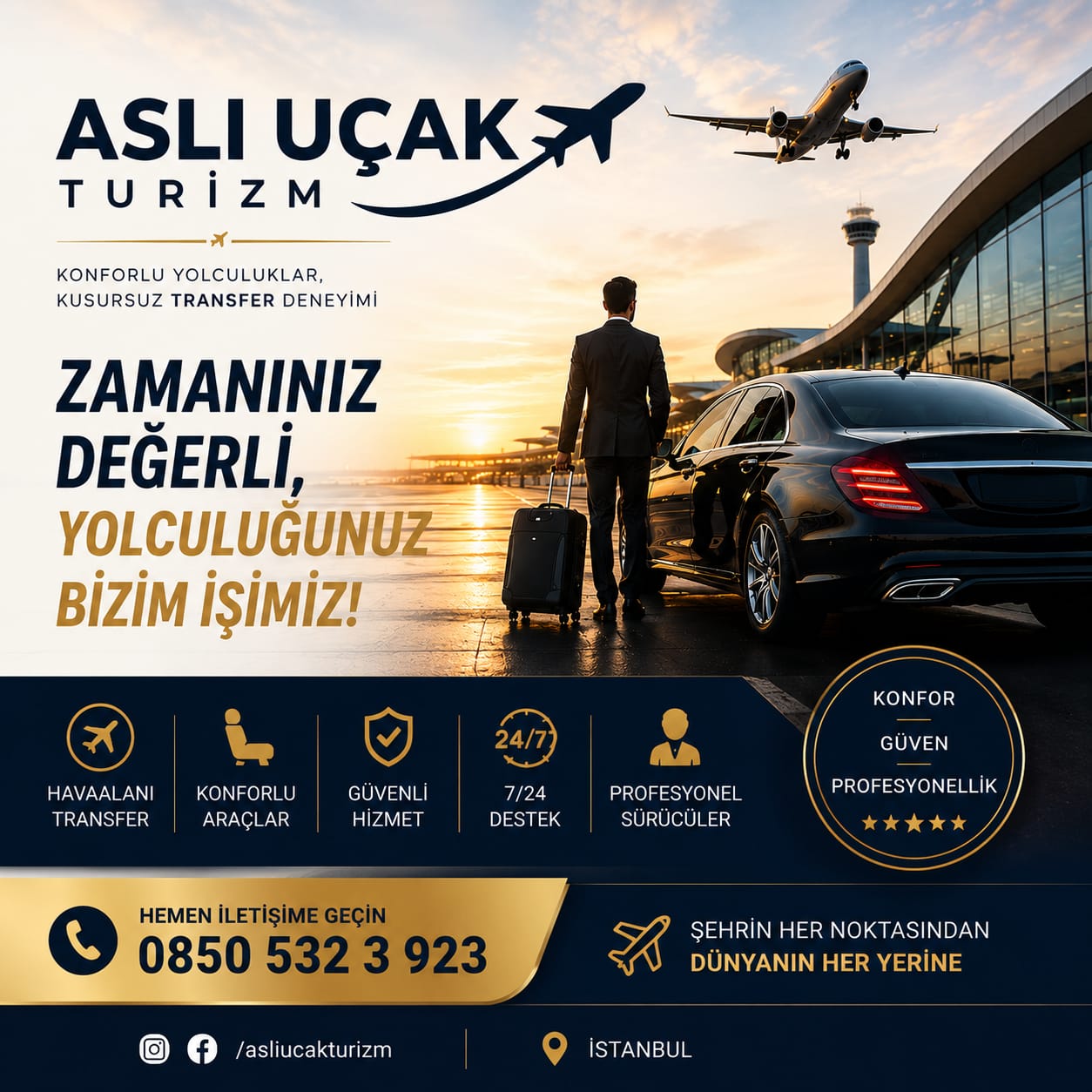 Aslı Uçak Turizm zamanınız değerli transfer afişi
